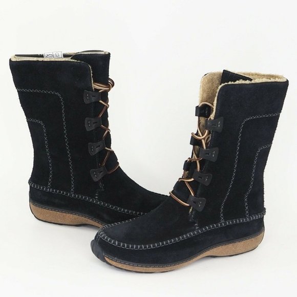 Timberland Fauna Lace BT 10.5in Women's Boots Shoes Black Winter Suede - Picture 7 of 11